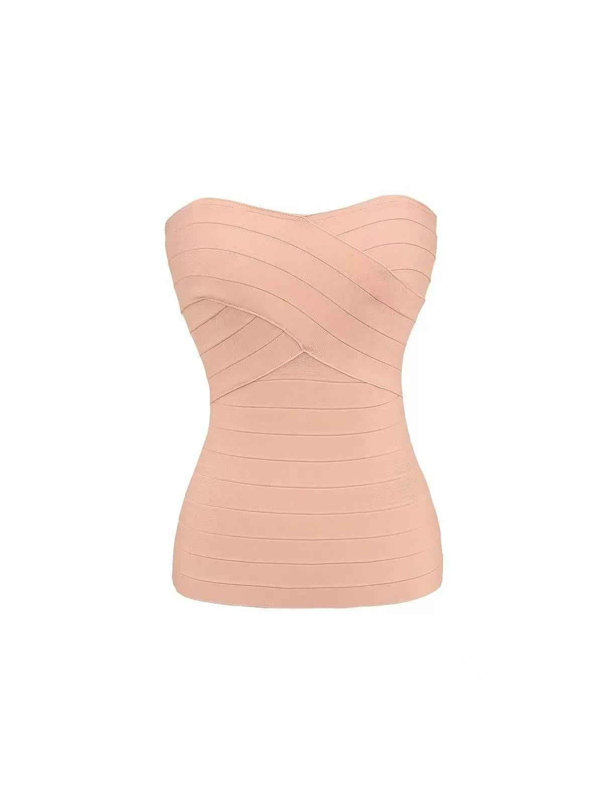 Chloe Crossover Strapless Bandage Top