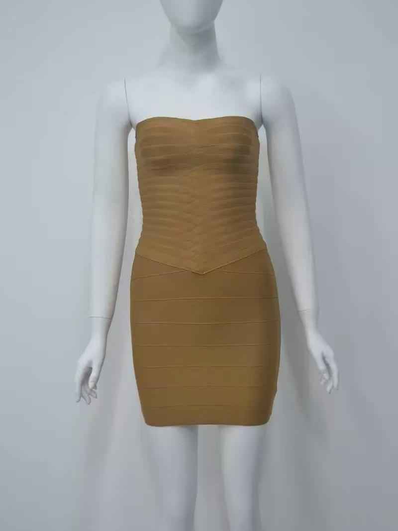 Selena Strapless Chevron Bandage Mini Dress