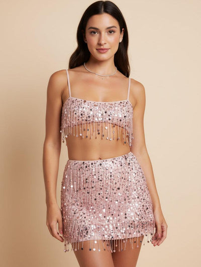 Starlight Fringe Sequin Co‑Ord Set