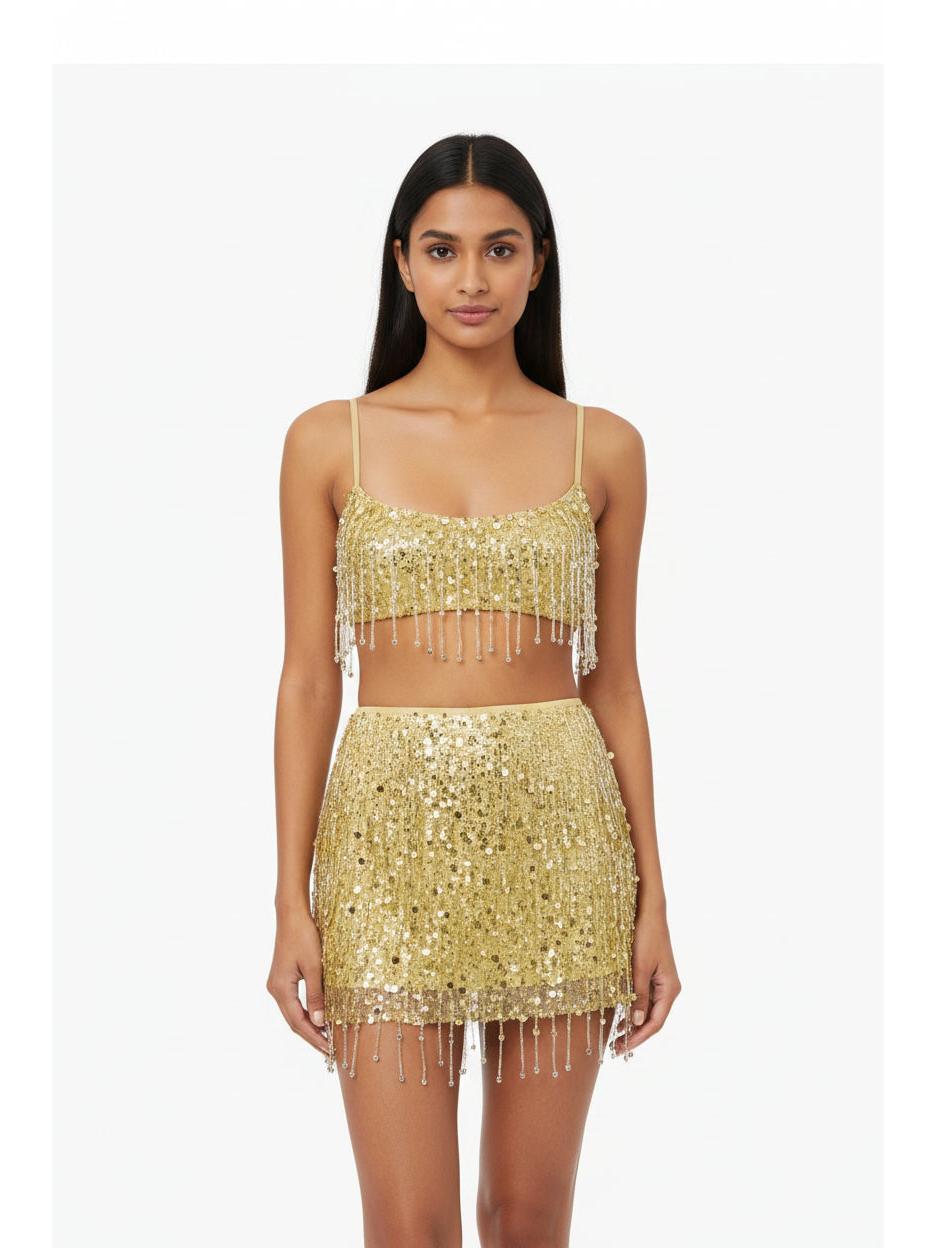 Starlight Fringe Sequin Co‑Ord Set