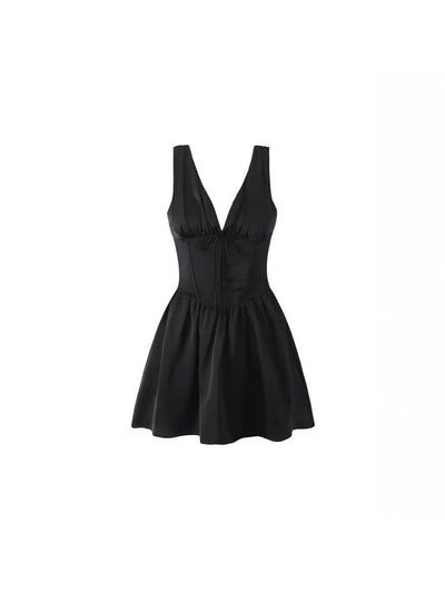 V Neck Corset Short Dress