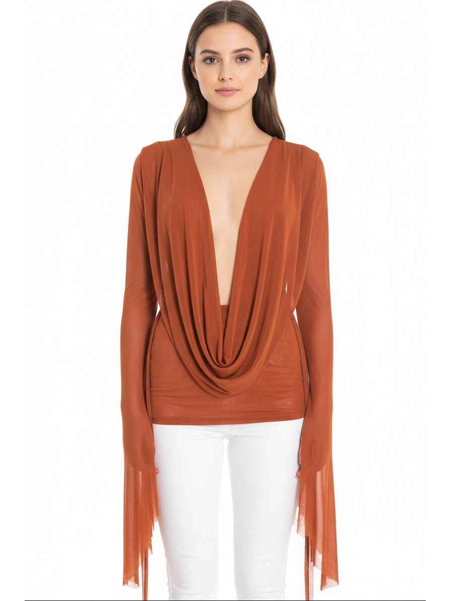 Sun‑Drape Sheer Mesh Cover‑Up Dress