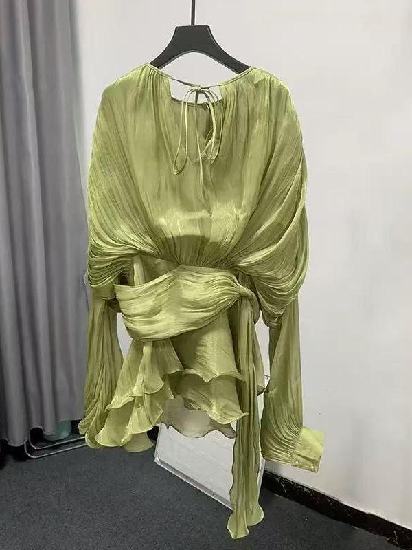 Lyla Bell Sleeve Ruffle Tail Dress with Shorts Coord Set