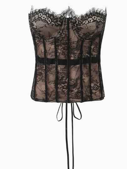 Midnight Muse Sheer Lace Bustier
