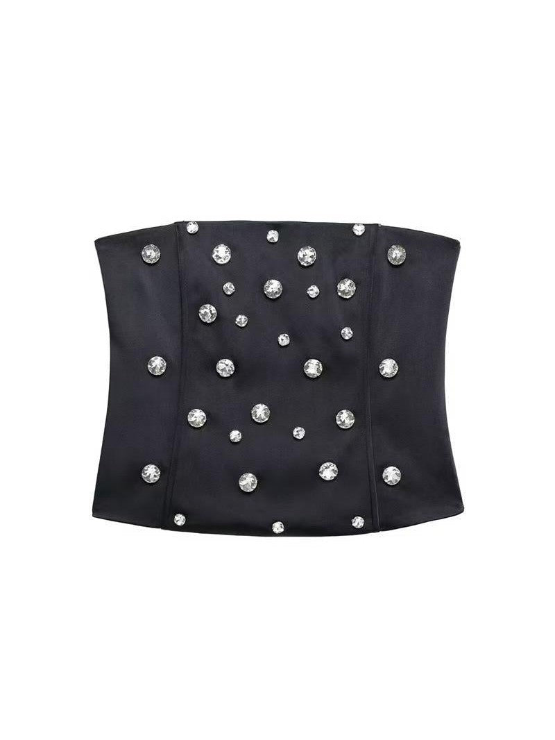 Rhinestone Beaded Tube Top