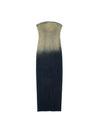 Denim Gradient Tube Slit Midi Dress