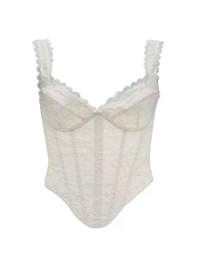 Seaside Lace Boned Corset Top