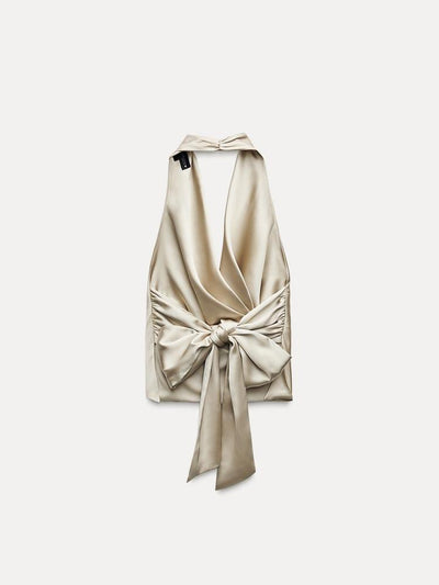 Livia Halterneck Backless Tied Top