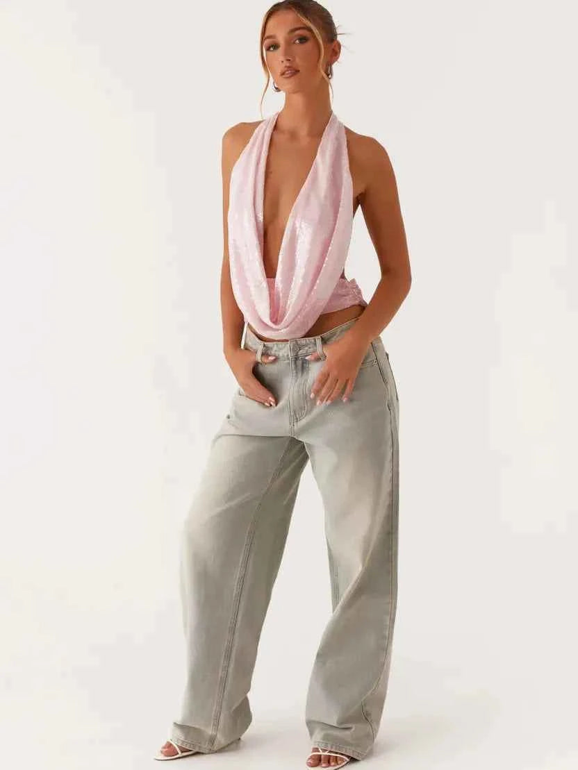 Celeste Sequin Cowl Top