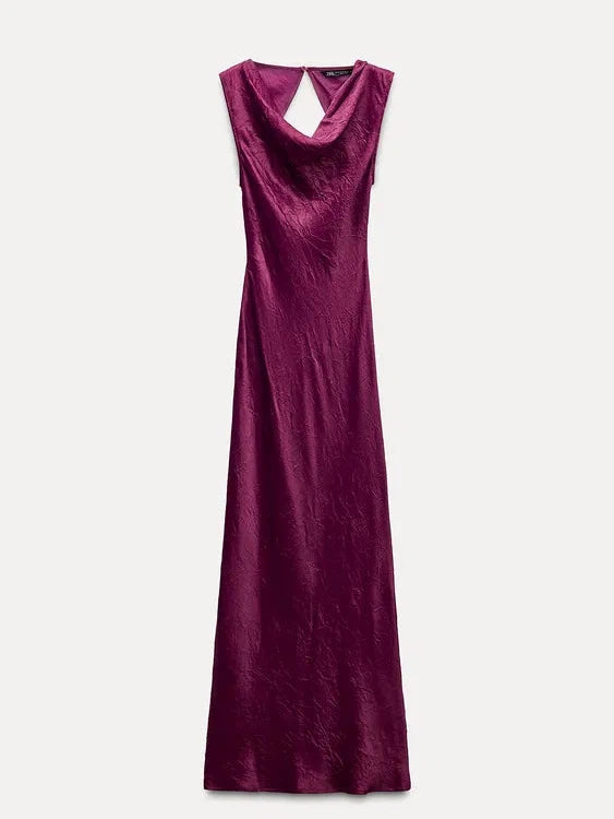 sachin and babi light blue dress Long dress with draped chenille neckline  Calliope