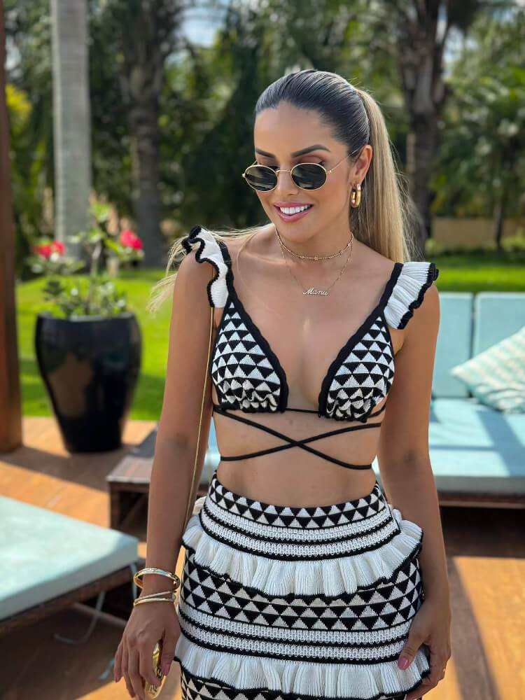 Kohsa Ruffle Bikini Top & Skirt Coord Set