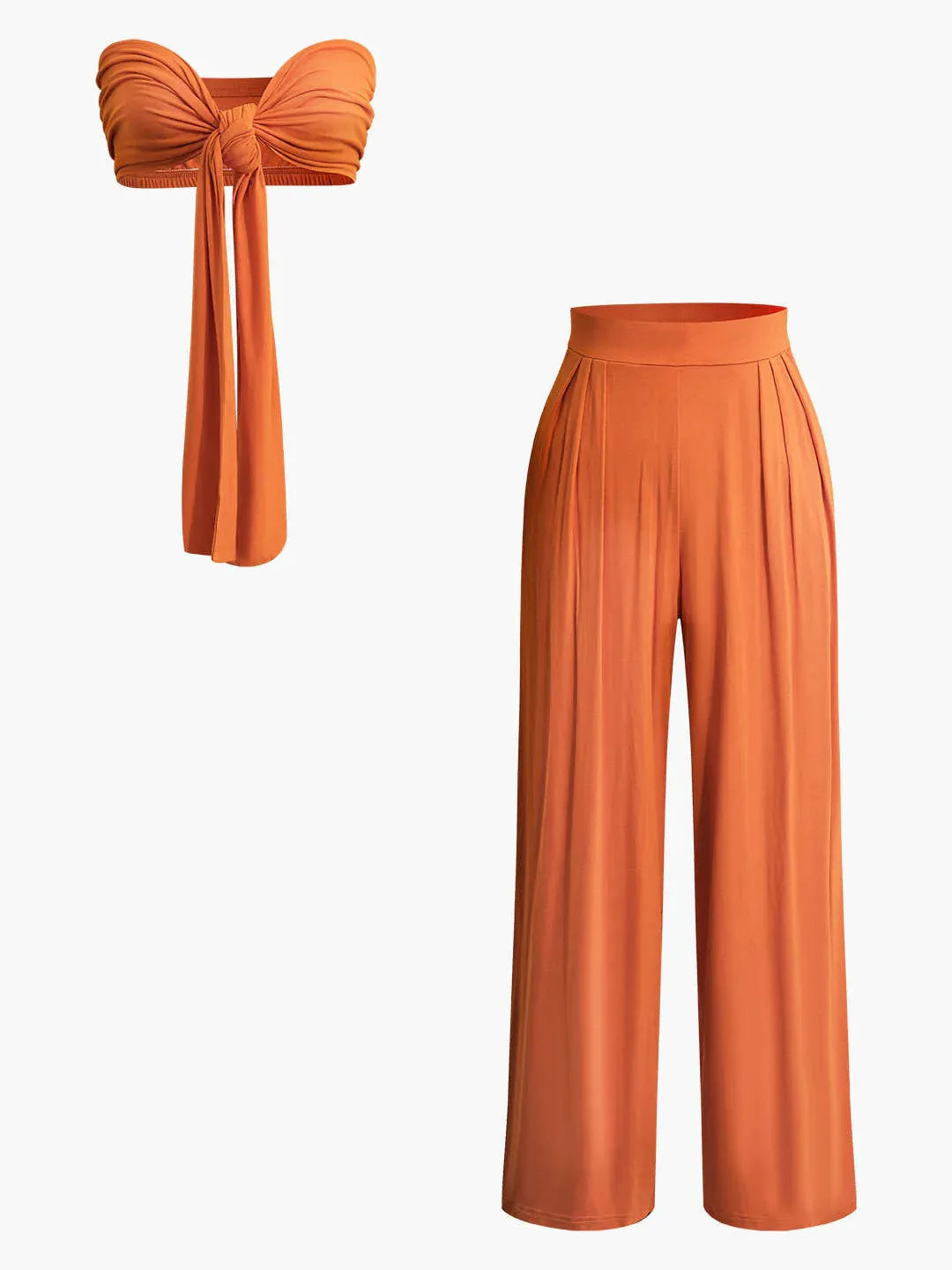 Knotty Bandeau Top & Pants Coord Set