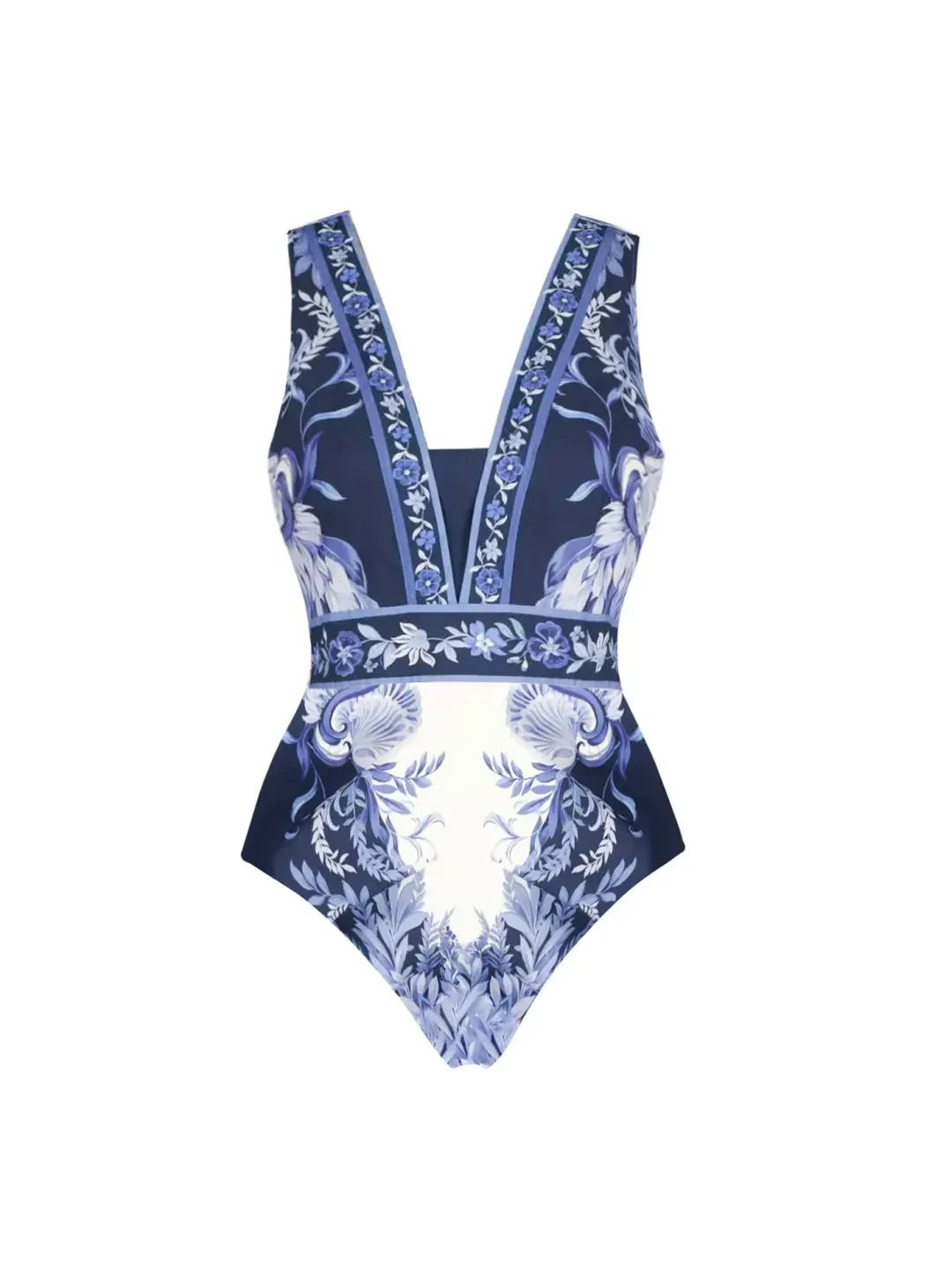 Botanical Border V-Neck 3 piece swimsuit