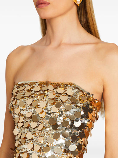 Coin Sequins Tube Short Dress