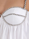 Rhinestone Beaded Spaghetti Strap Cutout Short Dress