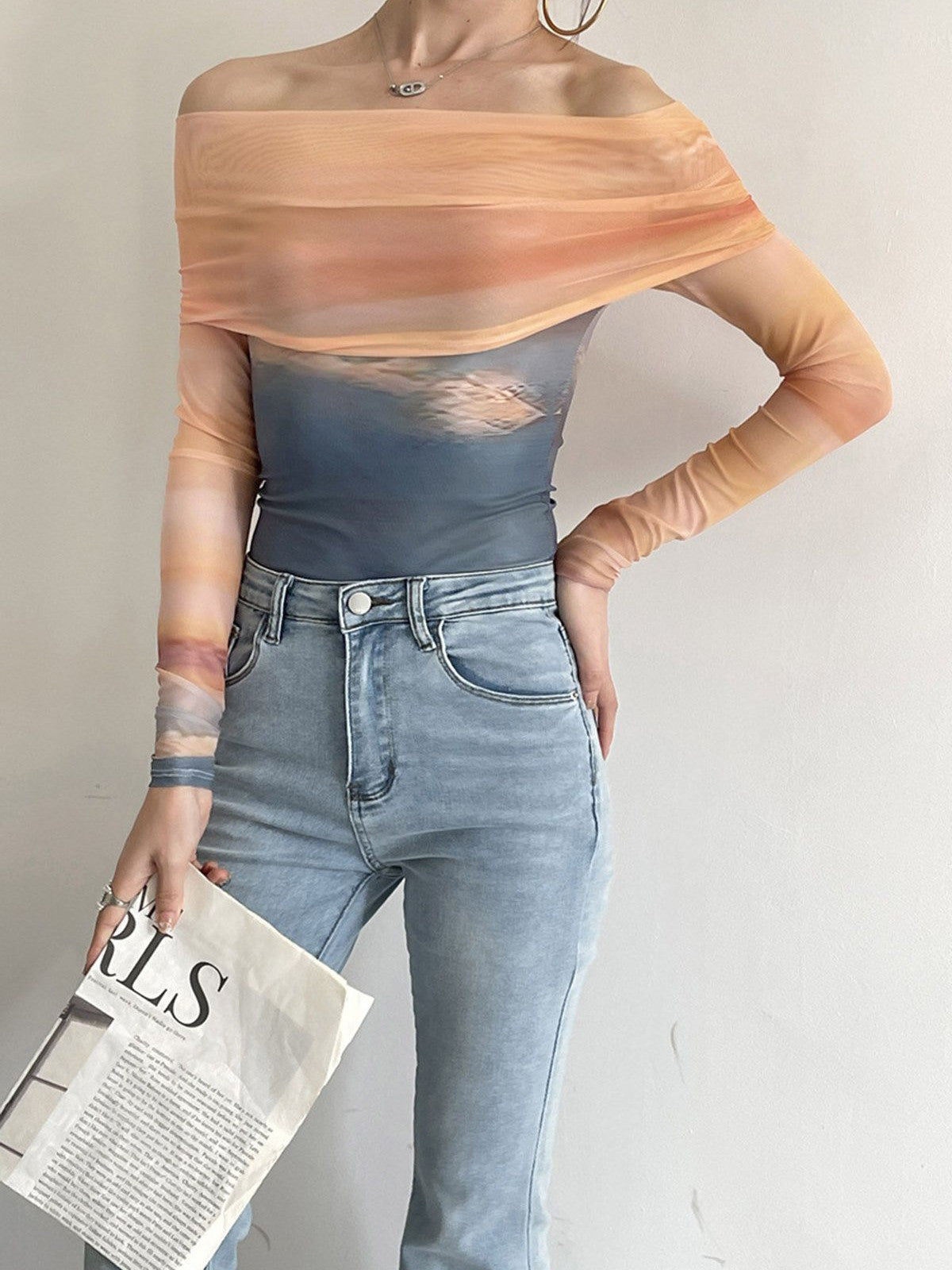 Tie-dye Off Shoulder Top