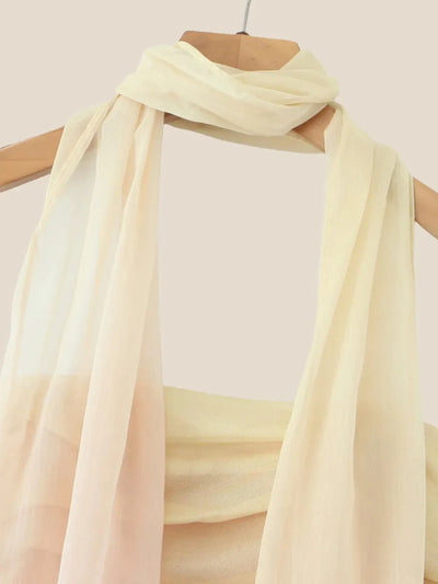 Gradient Short Tube Backless Dress with Scarf