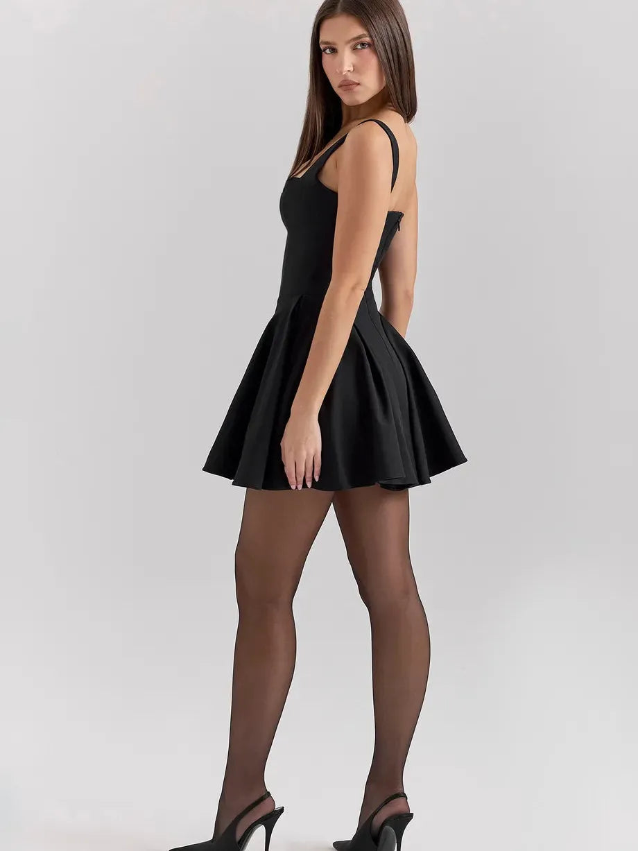 Sweetheart Neck Corset Short Flare Dress