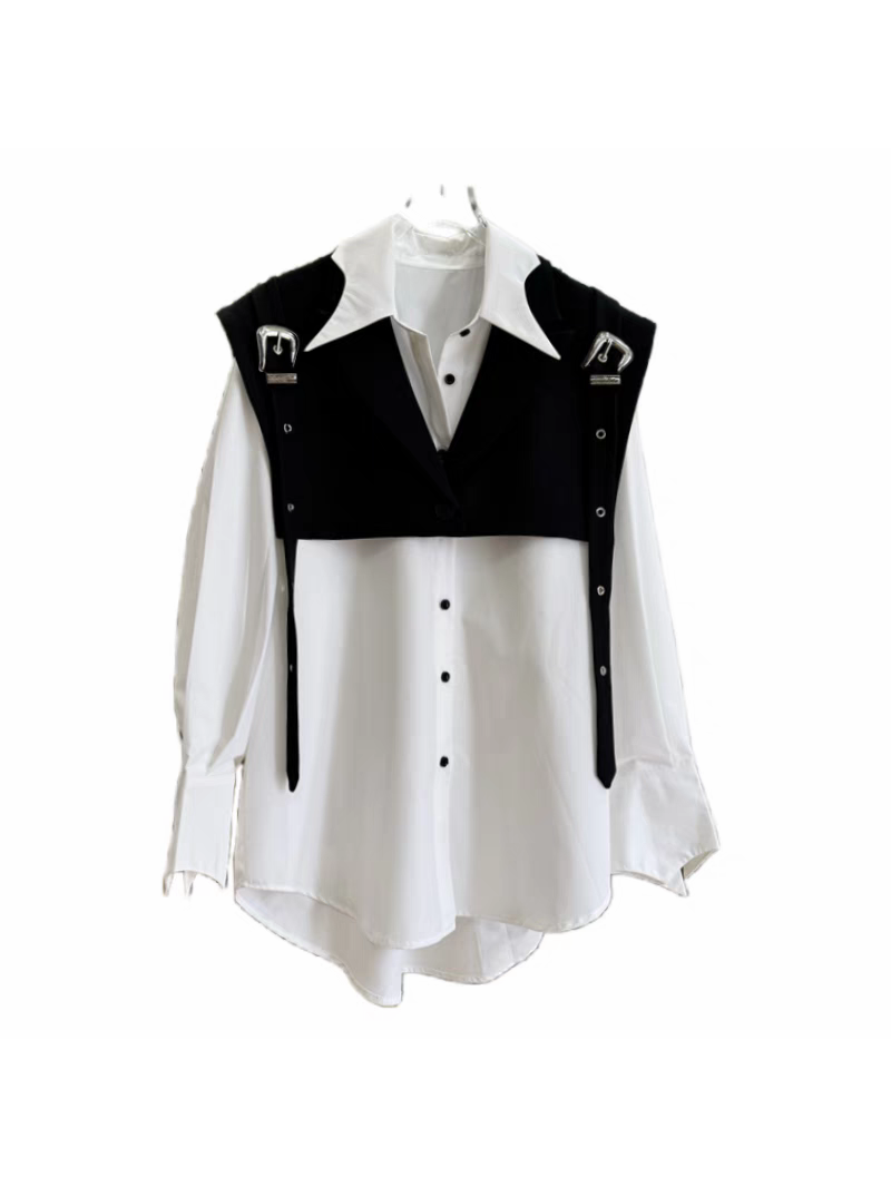 Oversized fit Shirt Dress with Detachable Crop Jacket