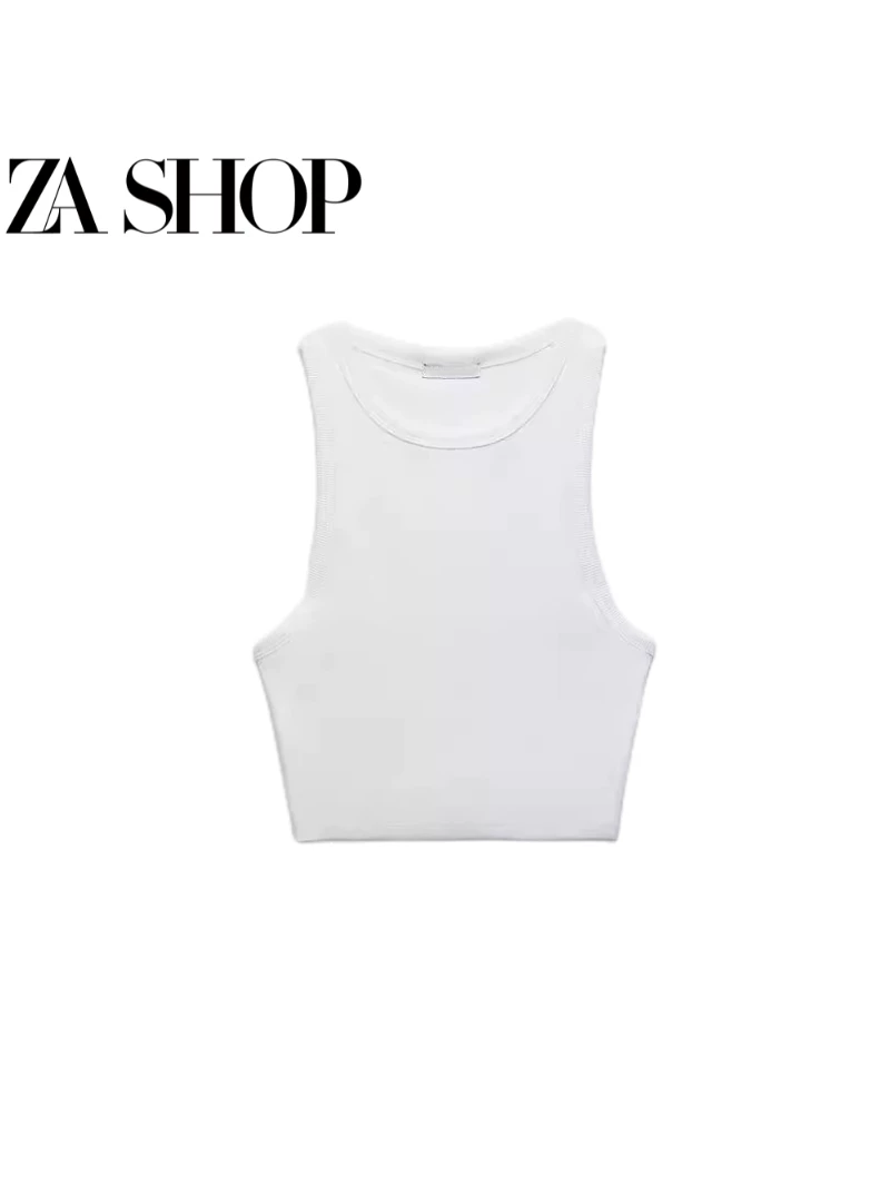 Sleeveless Ribbed Crop Tank Top