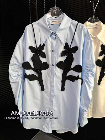 Oversized fit Butterfly Applique Shirt Dress