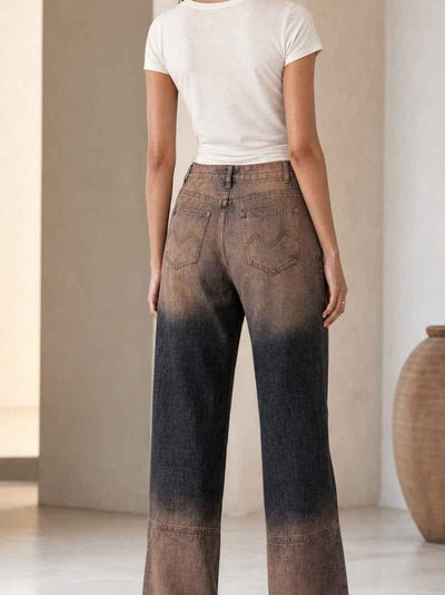 Rhinestone  Wide Leg Denim Pants