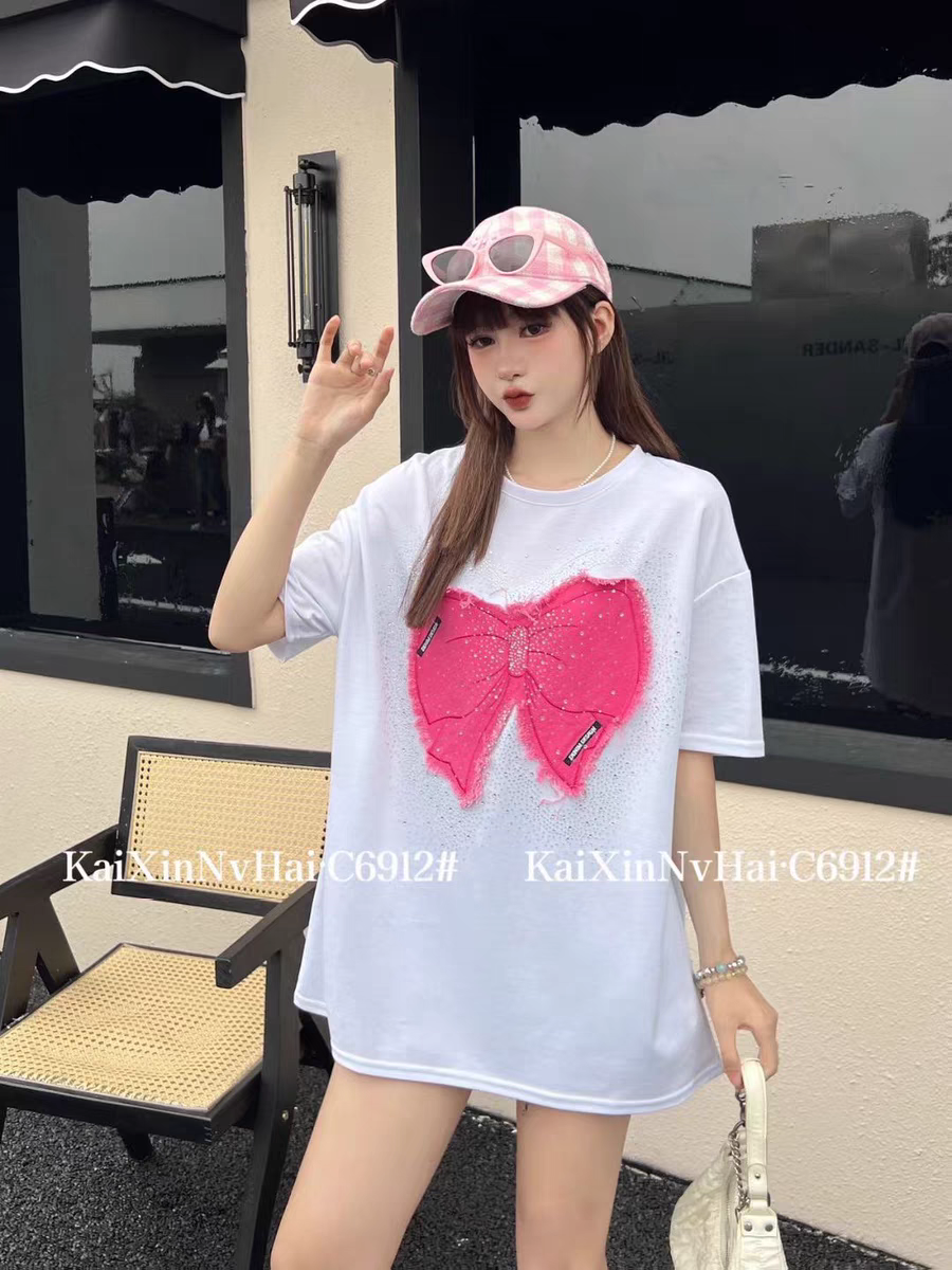 Rhinestone Oversized T Shirt