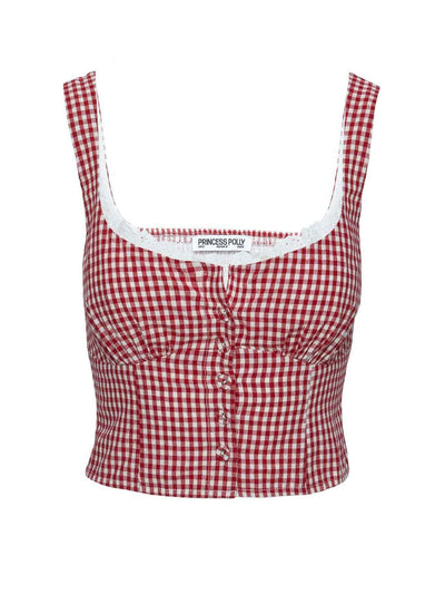 Picnic Charm Gingham Red Top