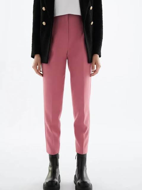 Pants: pink high-waist ankle-length on sale from Exclusives.