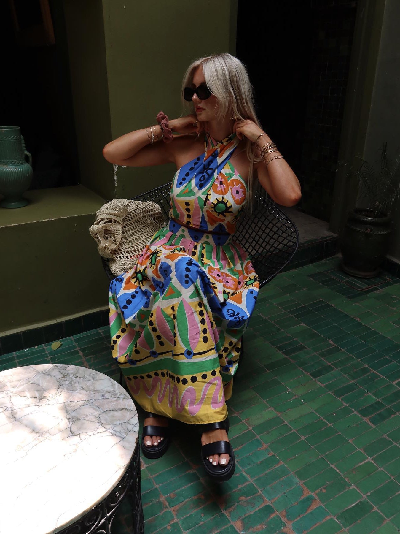 Halter neck Crop Top & Skirt Coord Set