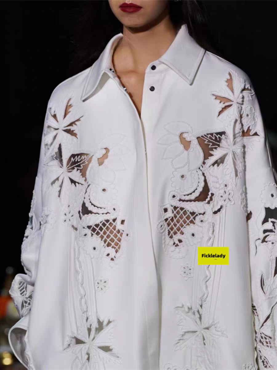 Oversized Fit Embroidered Beads Shirt