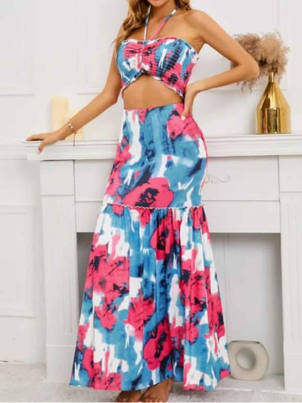Tie Dye Crop & Skirt Coord Set
