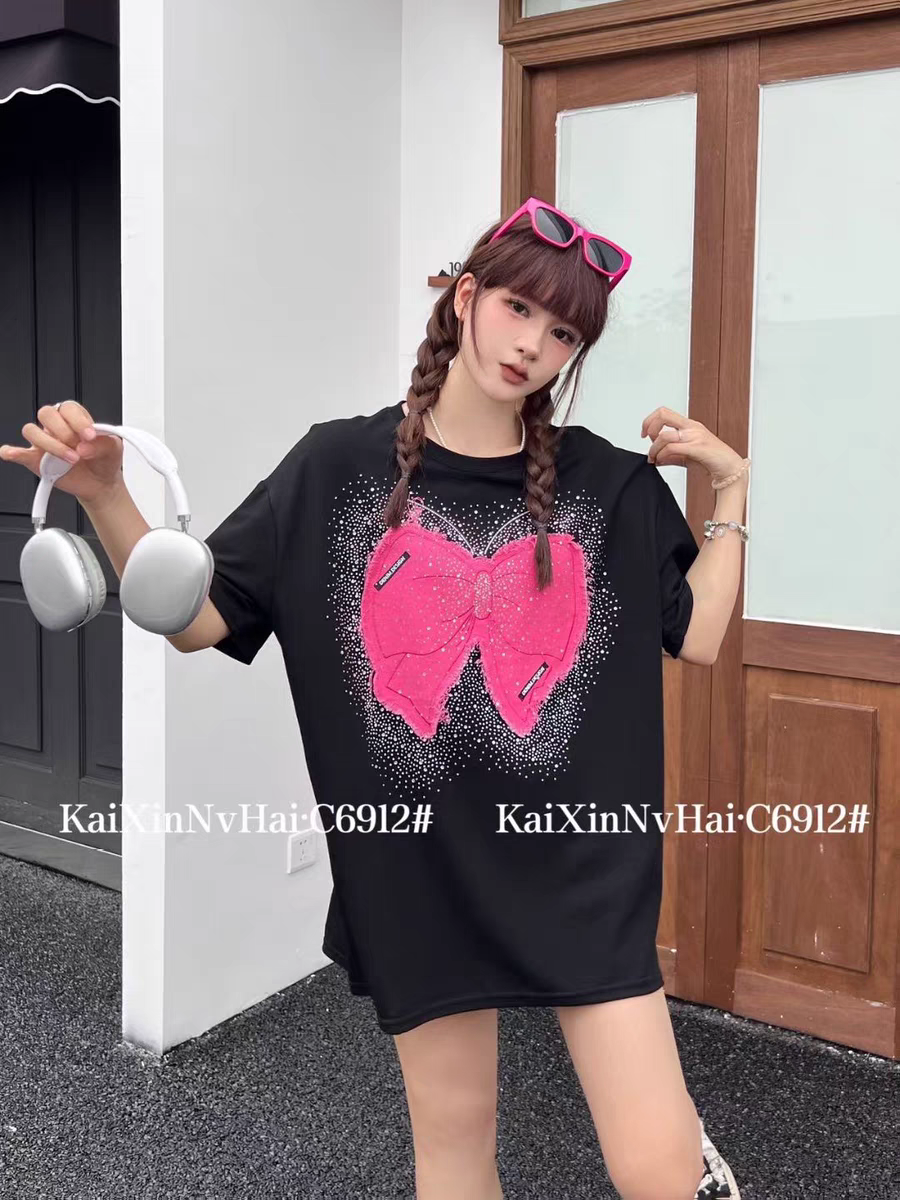 Rhinestone Oversized T Shirt