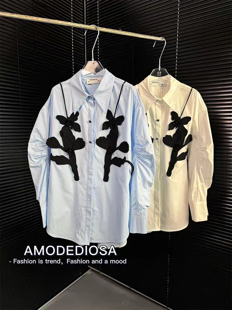 Oversized fit Butterfly Applique Shirt Dress