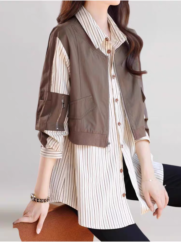 Oversized fit Shirt Dress with Attached Jacket