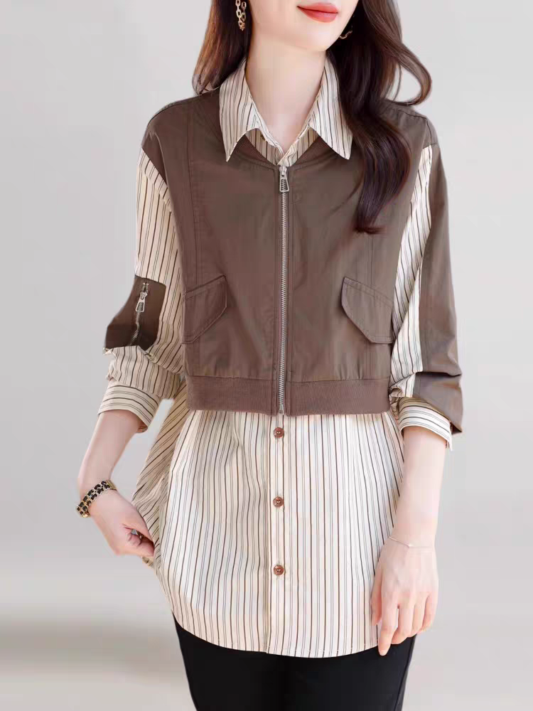 Oversized fit Shirt Dress with Attached Jacket