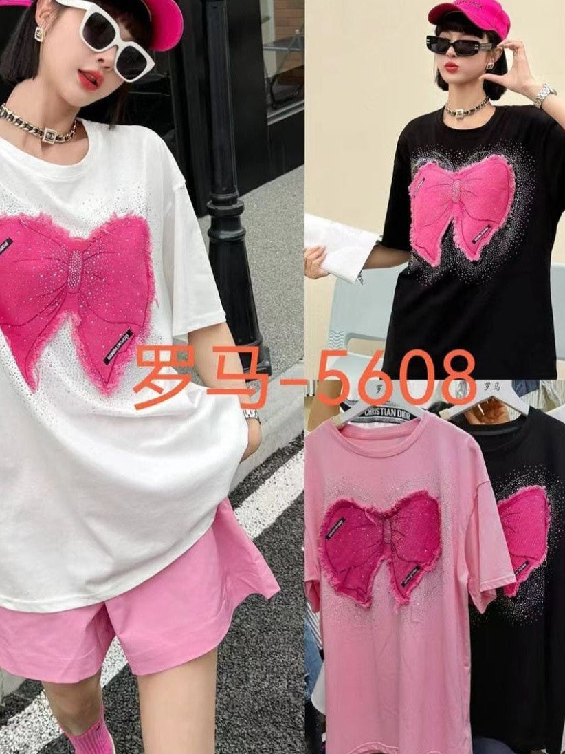 Rhinestone Oversized T Shirt