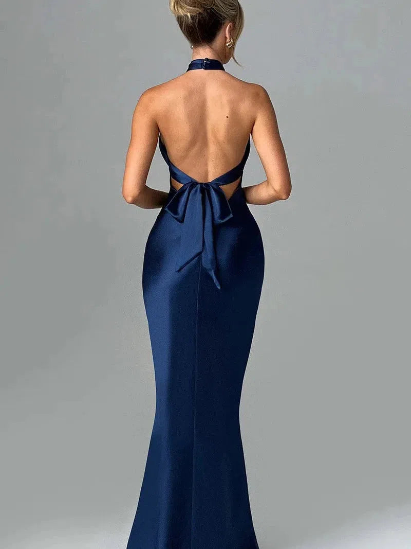 Halterneck Backless Maxi Dress