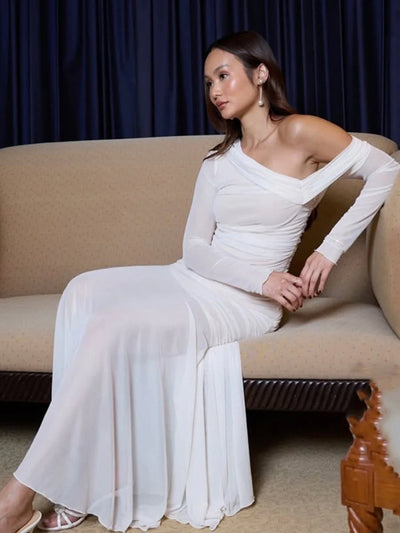 Kerissa One-Shoulder Draped Maxi Dress