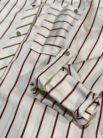 Striped Belted Midi Shirt Dress