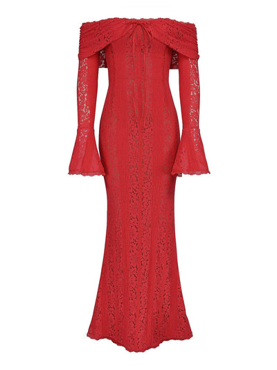 Off-shoulder mermaid silhouette Maxi Dress