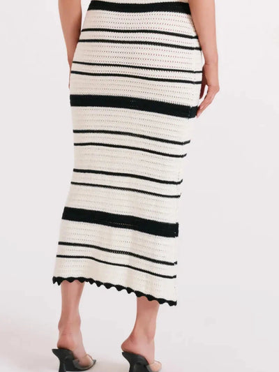 Ameya Striped Crochet Bralette & Skirt Coord Set