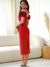 Floral Applique Sheath Evening Dress