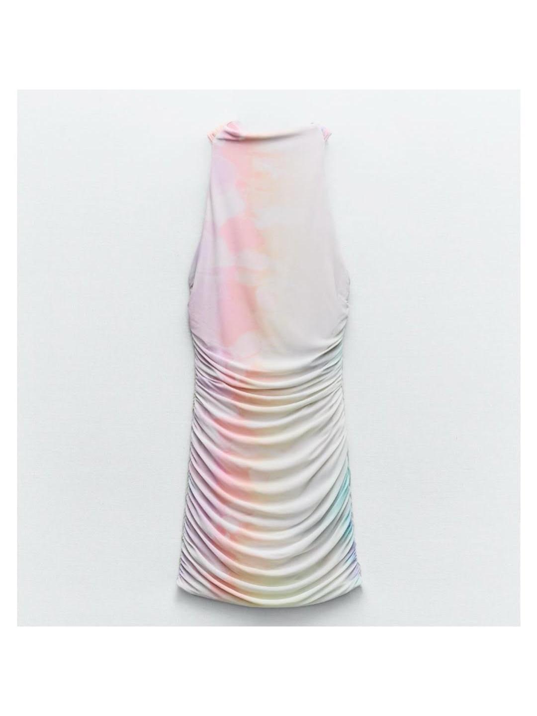 Tie Dye Print Halterneck Backless Dress