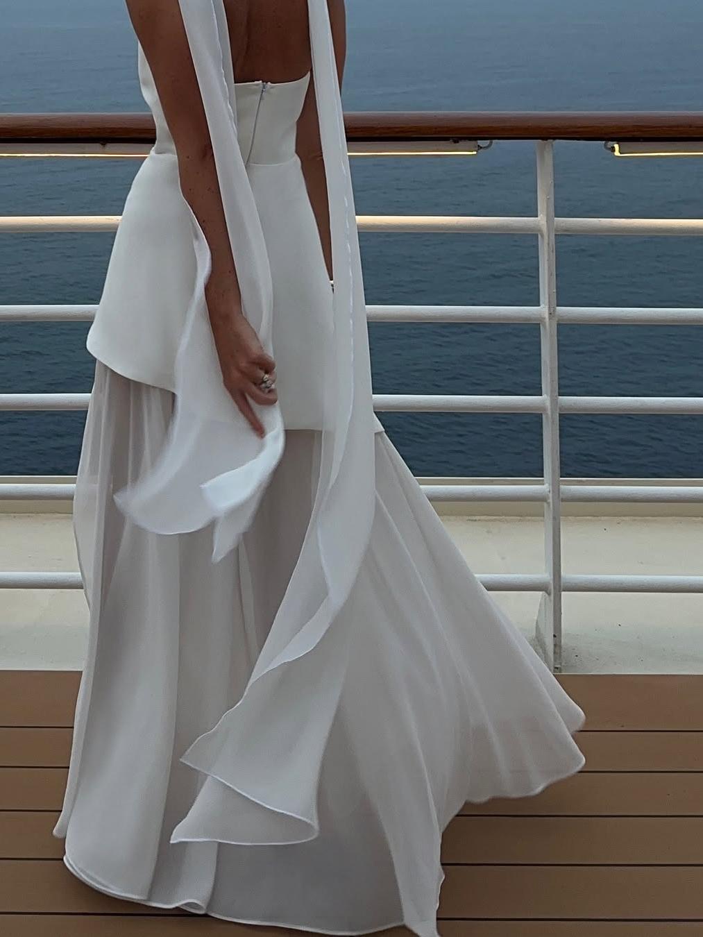 Sofia High Slit Asymmetric Tube Maxi Dress with Scarf