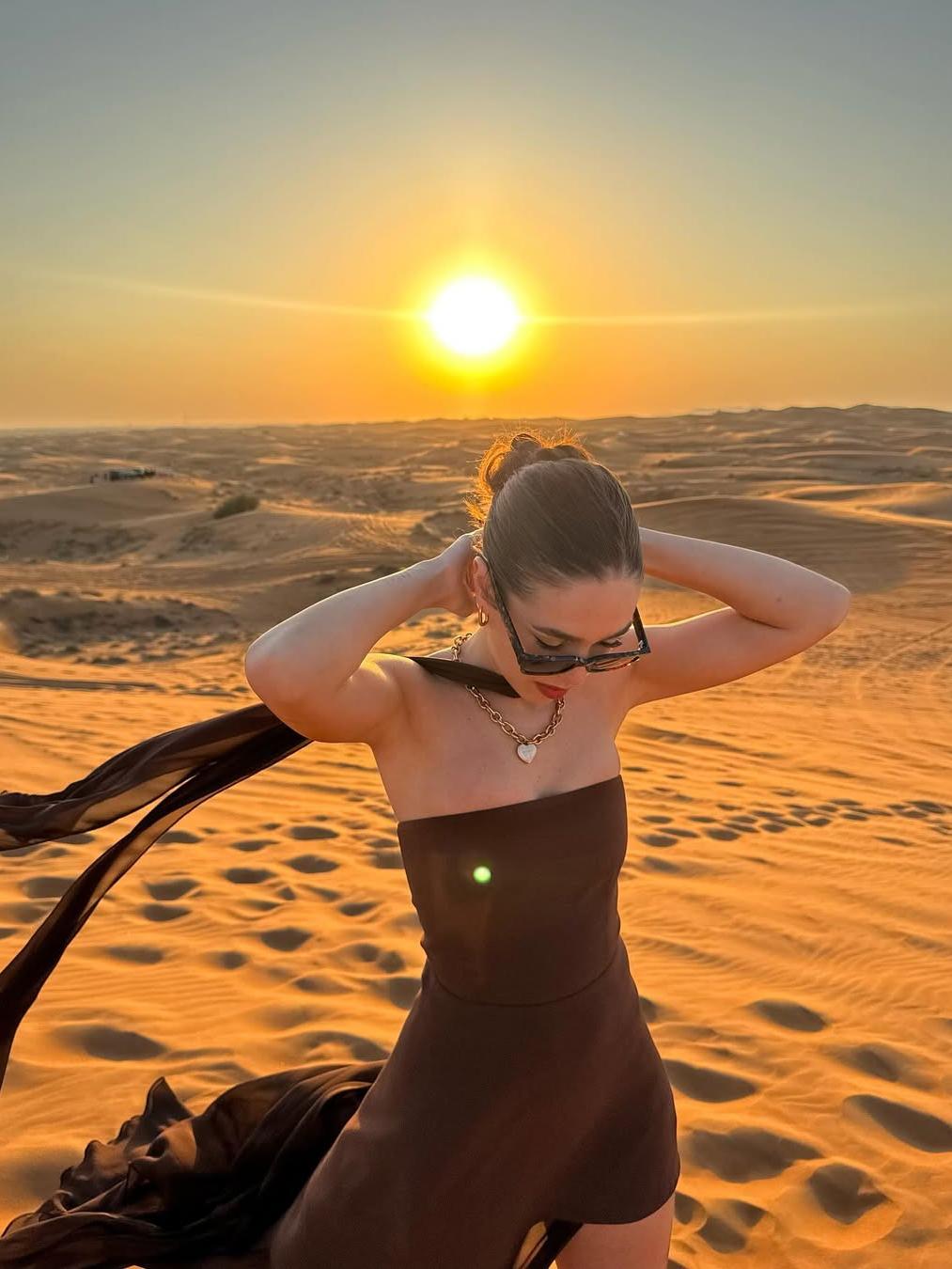 Brown Strapless Mesh Brown Maxi Dress with Scarf