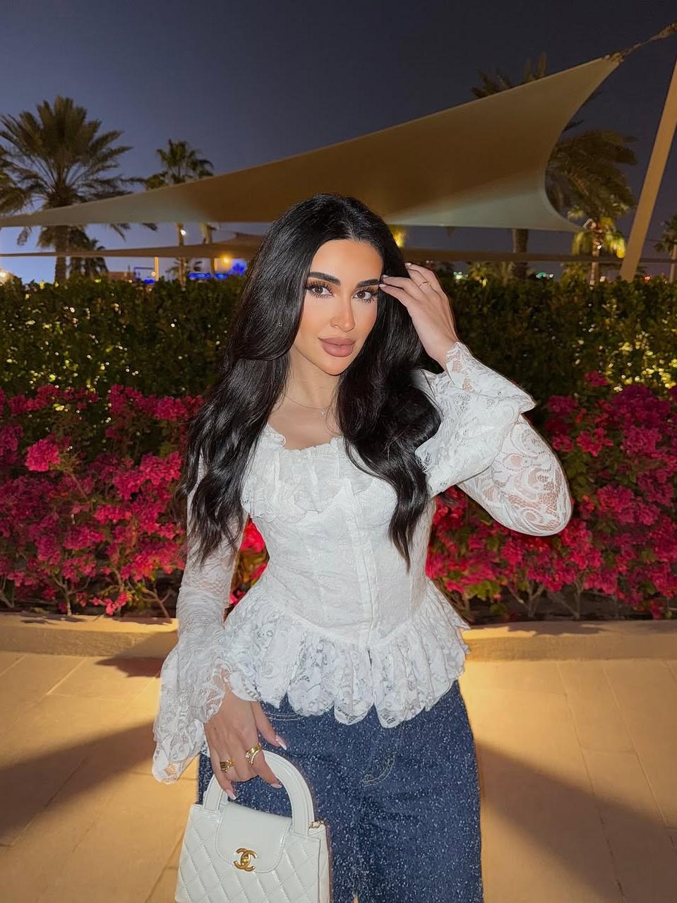 Ruffle Lace Bell Sleeve Top