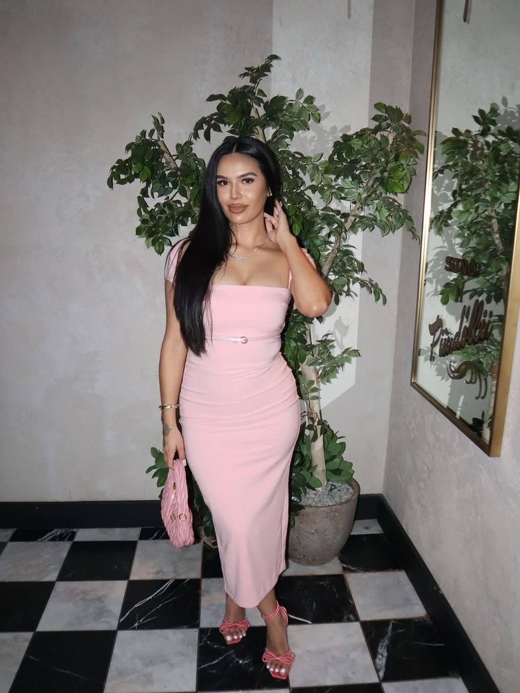 Araya Square Neck Midi Dress