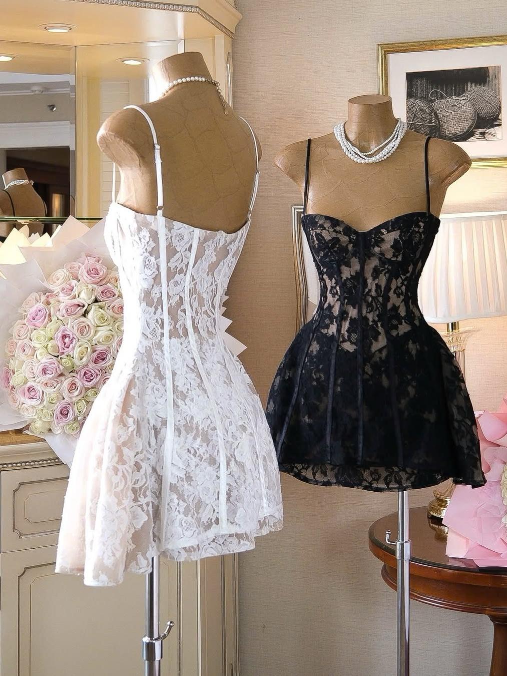 Gloria Lace Bustier A Line Short Dress