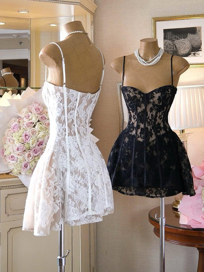 Gloria Lace Bustier A Line Short Dress